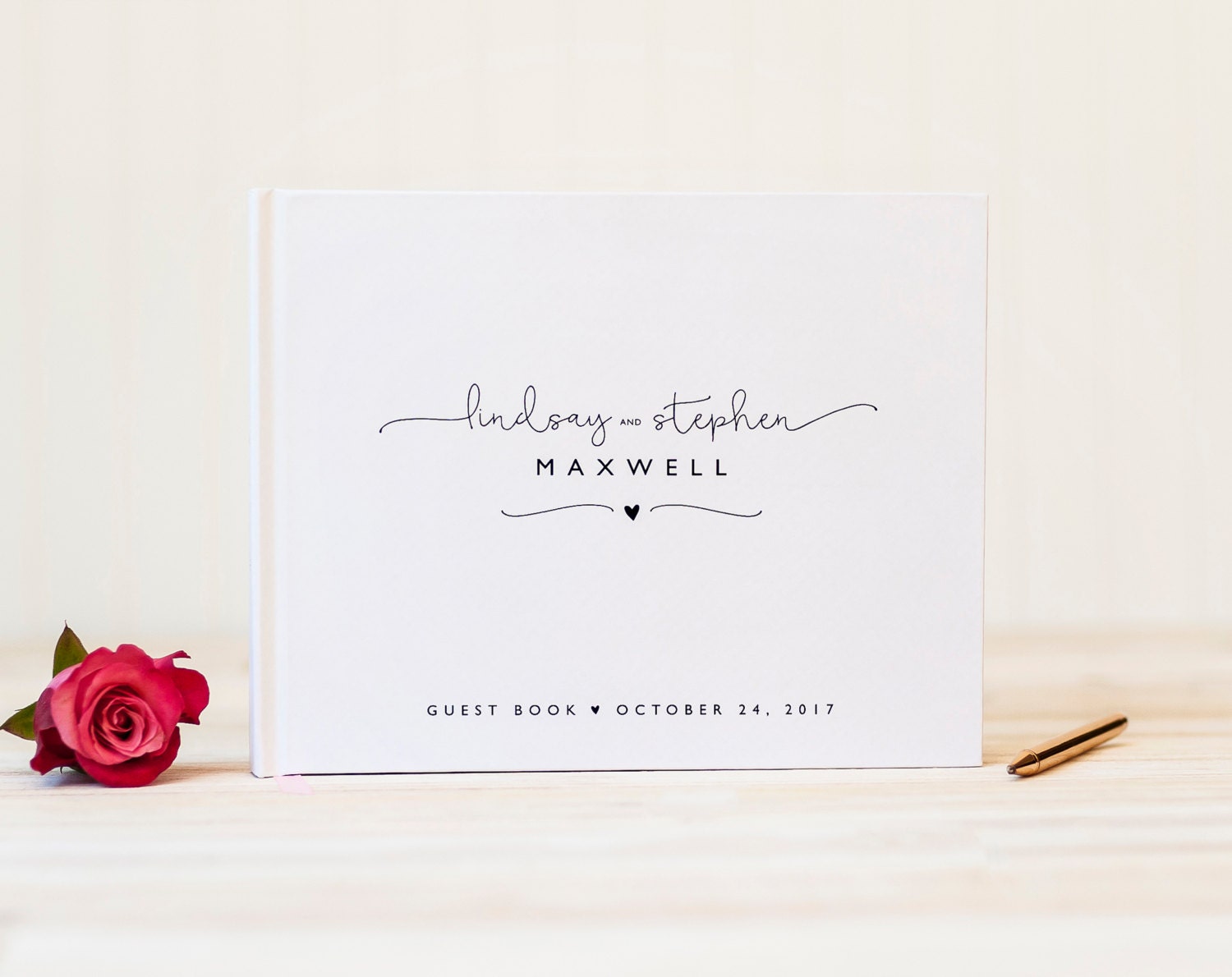 wedding guest book landscape guestbook horizontal guest sign in book wedding
