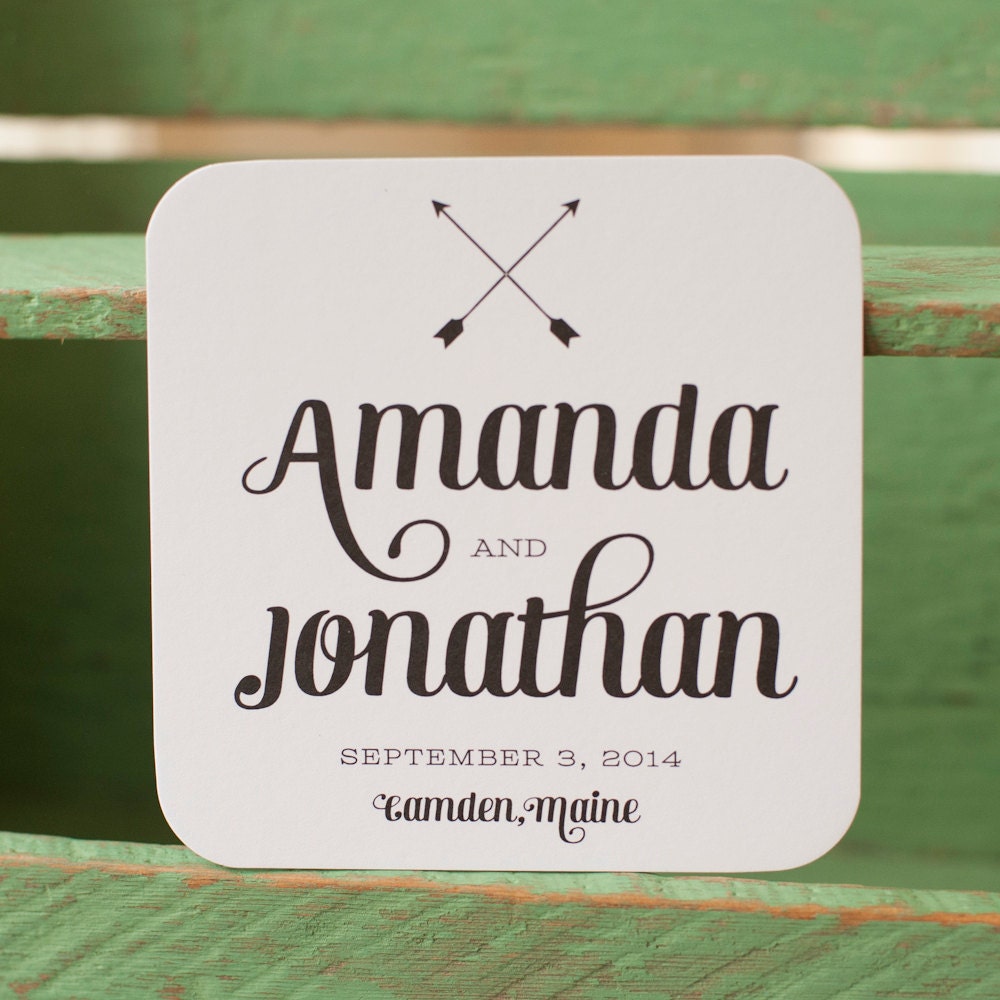 Personalized Wedding Coasters Wedding Favors Wedding Coasters
