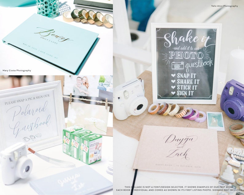 Wedding Guest Book Wedding Guestbook Custom Guest Book Personalized Custom wedding gift keepsake rustic black and white engagement gift pink