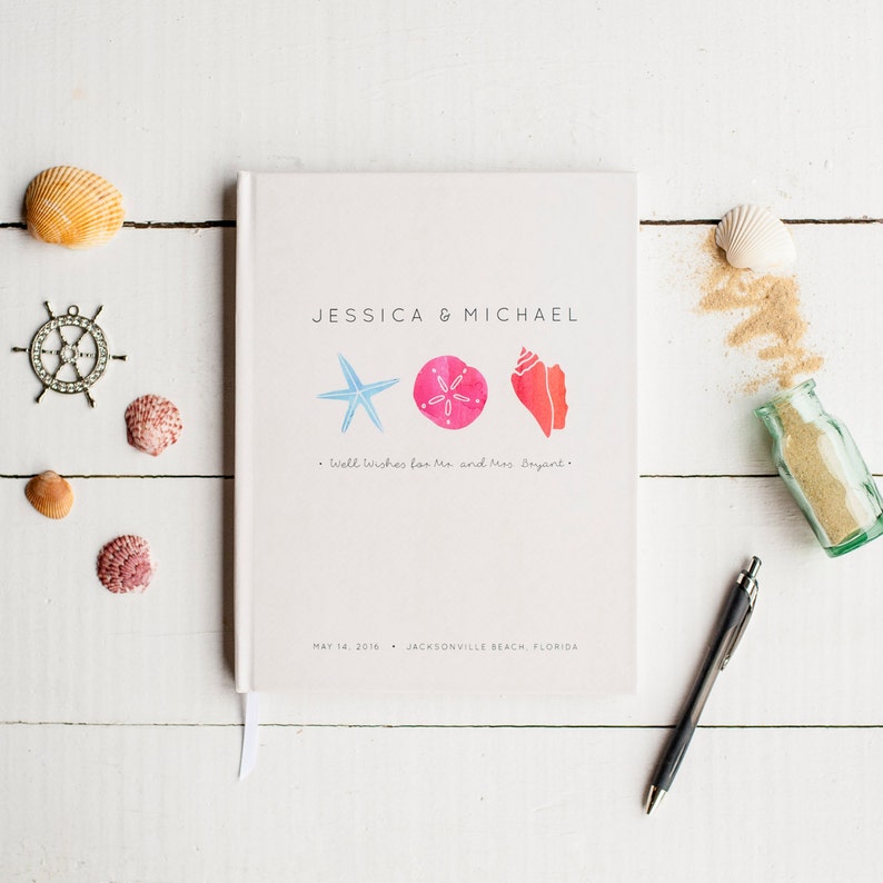 Beach Wedding Guest Book Wedding Guestbook Custom Guestbook Etsy