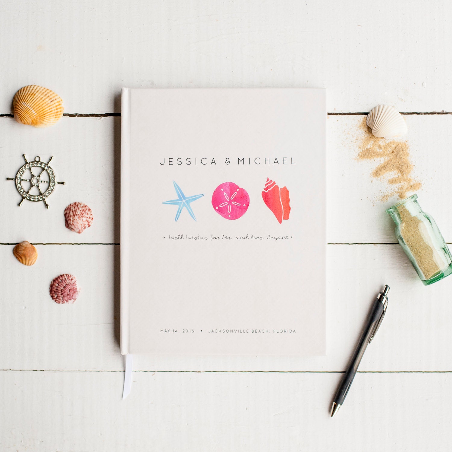 Beach Wedding Guest Book Wedding Guestbook Custom Guestbook