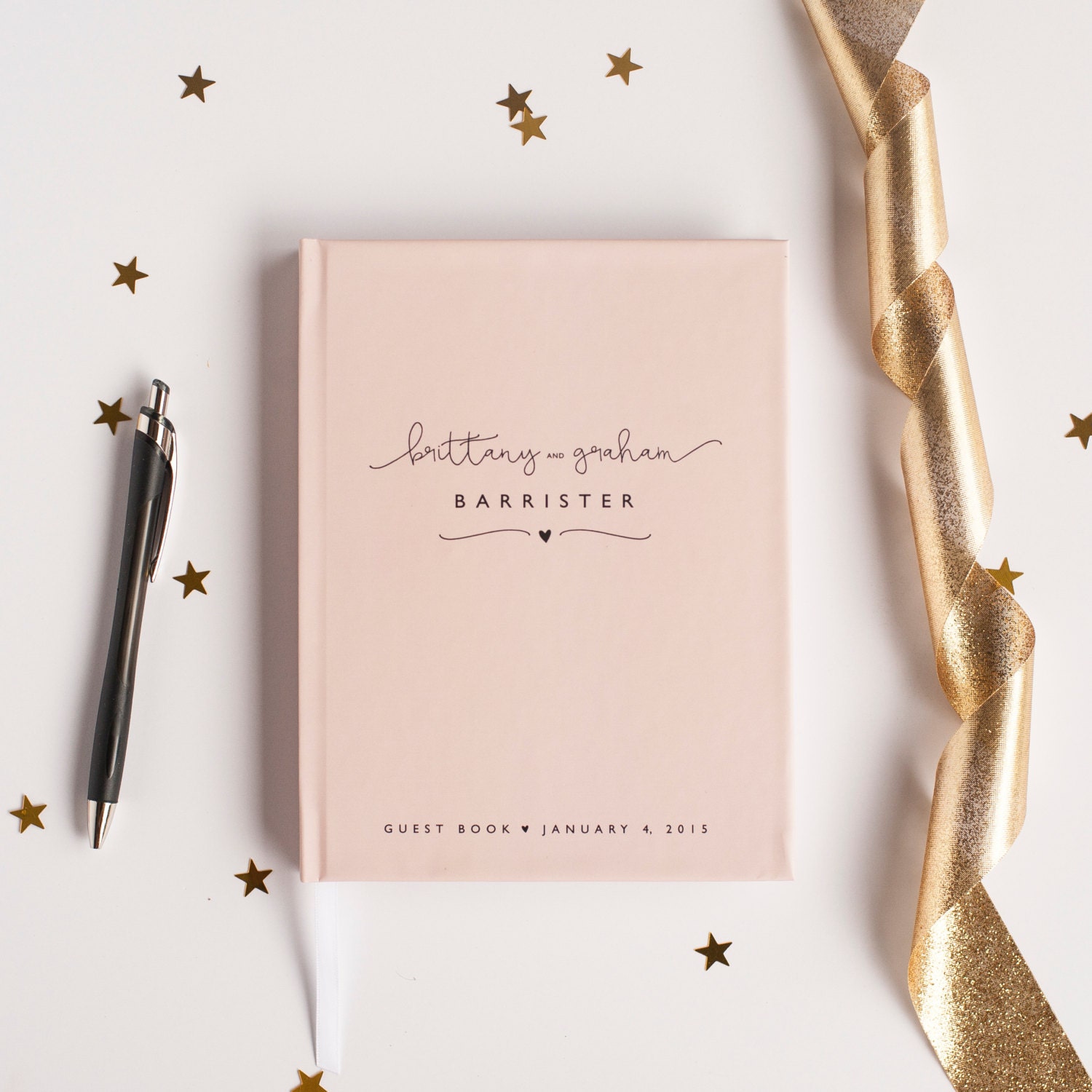 modern blush pink wedding guest book wedding guestbook custom guest pink wedding guest books