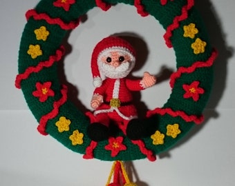 DEUTSCHE PDF Häkelanleitung Türkranz Weihnachtsmann - Amigurumi