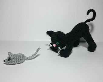 DEUTSCHE PDF Häkelanleitung - Amigurumi "Die Katze lässt das Mausen nicht"