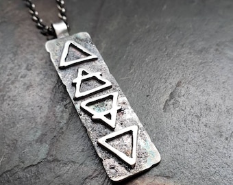 Sterling Silver Alchemist Pendant: Earth, Wind, Fire, Water Elements