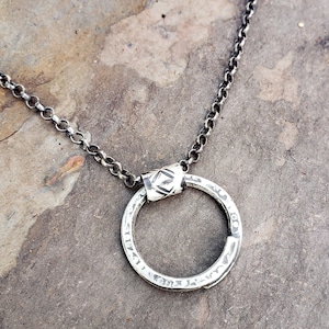 Charm Ring Necklace, Charm Ring, Charm Holder, Charm Necklace, Charm Keeper