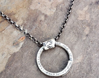 Charm Ring Necklace, Charm Ring, Charm Holder, Charm Necklace, Charm Keeper