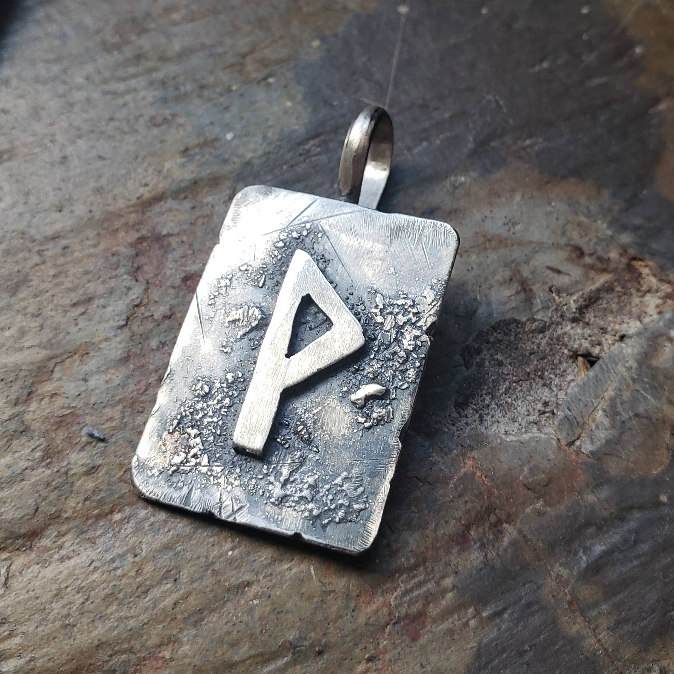 Sterling Silver Nordic Rune Necklace, Ancient Unearthed Charm - Etsy
