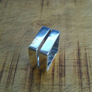 Silver Square Ring, Square Silver Ring, Mens Ring, Square Ring, Unisex Ring, Square Band, Mens Silver Ring, Square Wedding Ring image 4