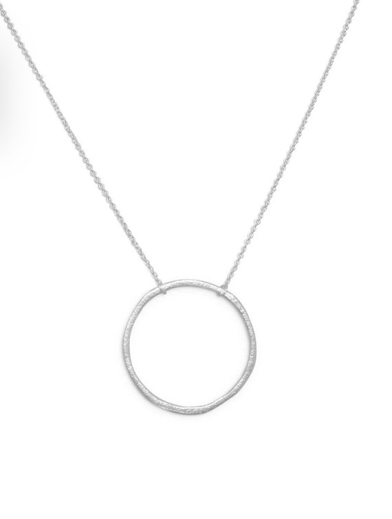 Minimal Chic Sterling Silver 925 Hammered Open Ci… - image 1