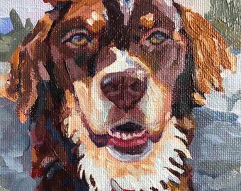 Custom Pet Acrylic Painting: Dog Portrait Art, Pet Memorial