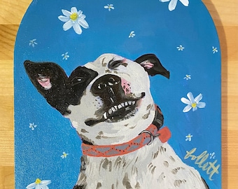 Custom Pet Acrylic Painting: Dog Portrait Art, Pet Memorial