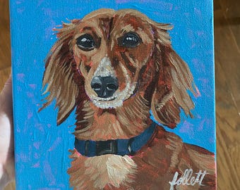 Custom Pet Acrylic Painting: Dog Portrait Art, Pet Memorial
