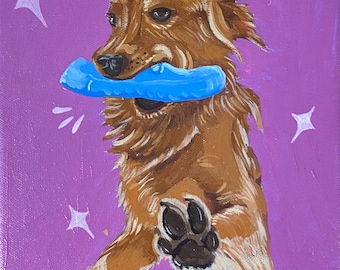 Pintura acrílica personalizada para mascotas: retrato de perro, monumento conmemorativo para mascotas