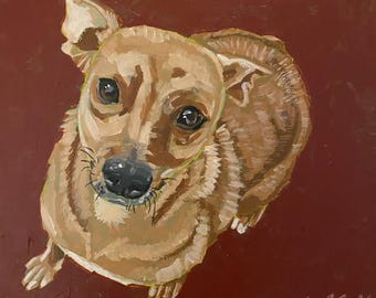 Custom Pet Acrylic Painting: Dog Portrait Art, Pet Memorial