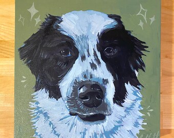 Custom Pet Acrylic Painting: Dog Portrait Art, Pet Memorial