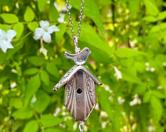 Silverware Birdhouse Pendant
