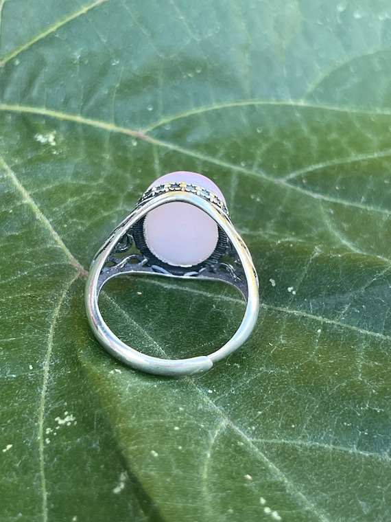 PYREX Pink Gooseberry sterling silver ring adjust… - image 6