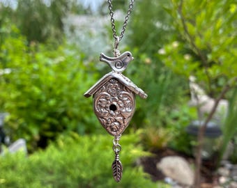 Silverware Birdhouse Pendant
