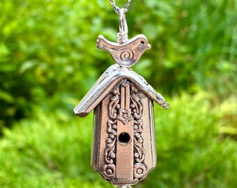 Silverware Birdhouse Pendant