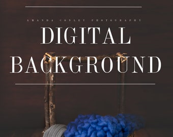 Digital Background- Wooden Fairytale Basket for Newborns | Newborn Photo Props | Newborn Digital Backdrop | Photo Props