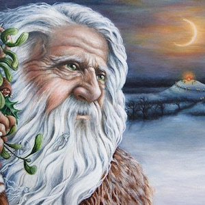 Midwinterreis - Yule / Christmas Greeting Card A5 - Glastonbury Tor Winterzonnewende Pagan