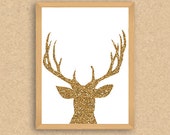 Glittered Deer | Printable Wall Art