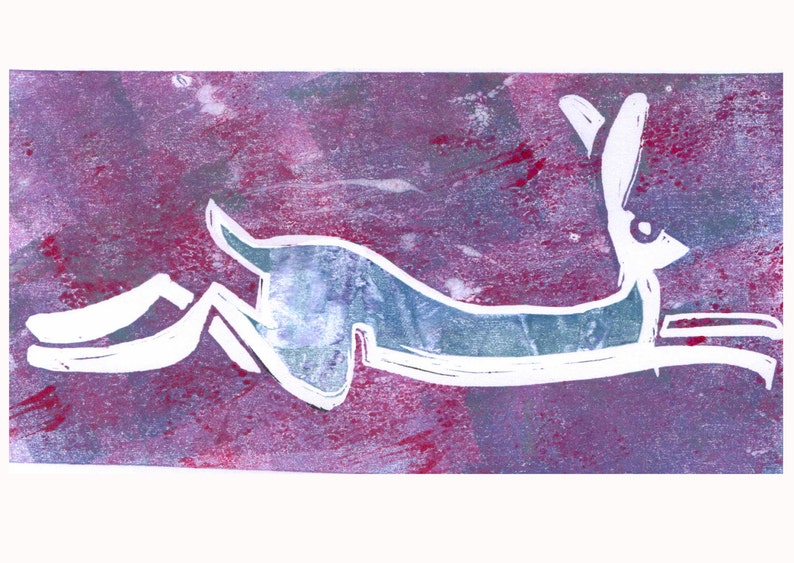 Hare today... lino cut print image 2