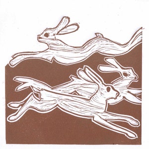 Hare do... lino cut print