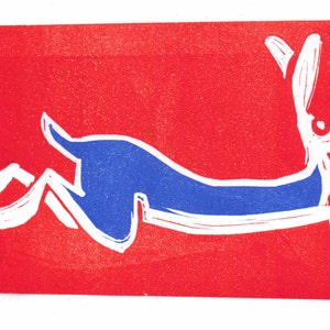 Hare today... lino cut print image 1