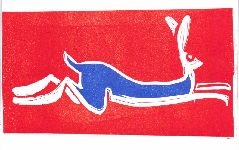 Hare today... lino cut print image 1