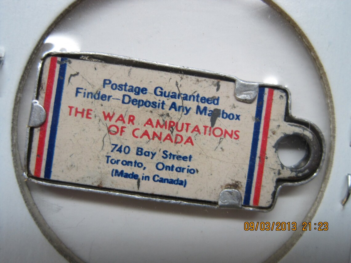 Vintage War AMPS of Canada Mini License Plate Key Tag Fobs Etsy