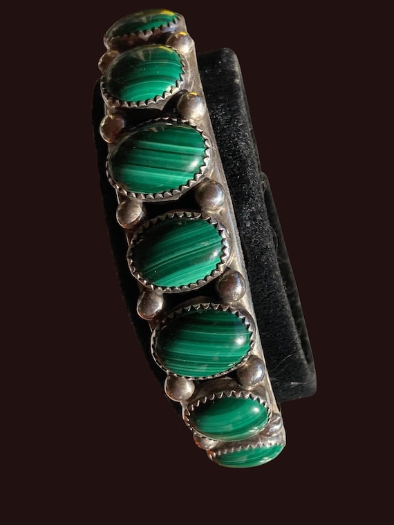 Vintage, Native American, Malachite Cuff Bracelet