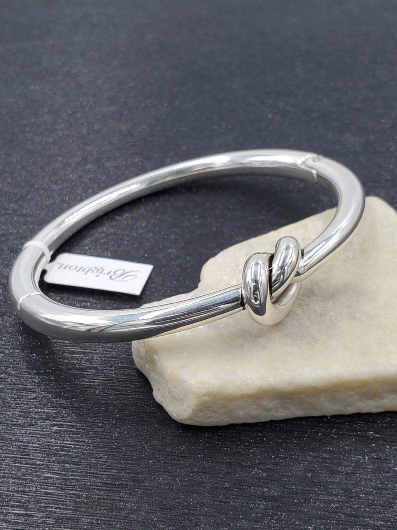 NEW Brighton Interlok Single Knot Silver Hinged Bangle Bild 4
