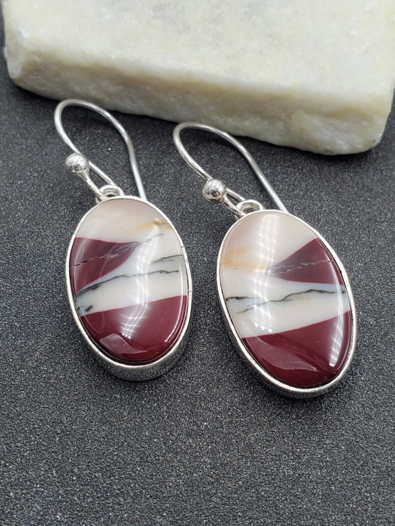 Matched Pair Mookaite Jasper 925 Sterling Silver … - image 3