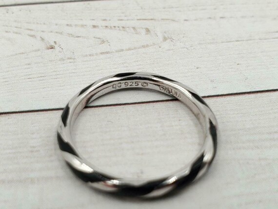 Stackable Expressions Sterling Twisted Black Enam… - image 4