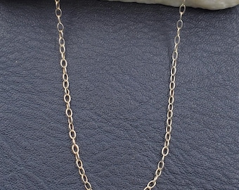 Gold Over 925 Sterling Silver Delicate Cable Chain Necklace 18.5"
