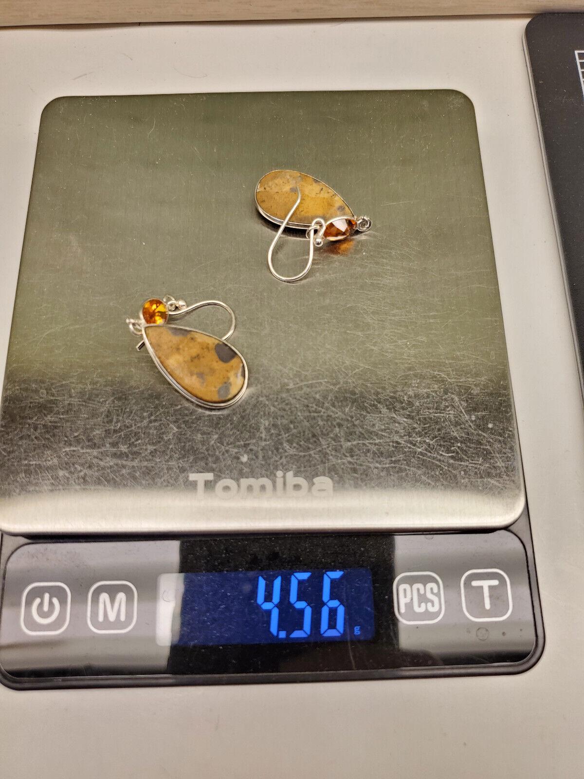 Orecchini Pendenti A Goccia In Argento 925 Con Zirconi Gialli - Egemmall #65229