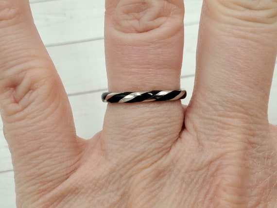 Stackable Expressions Sterling Twisted Black Enam… - image 5