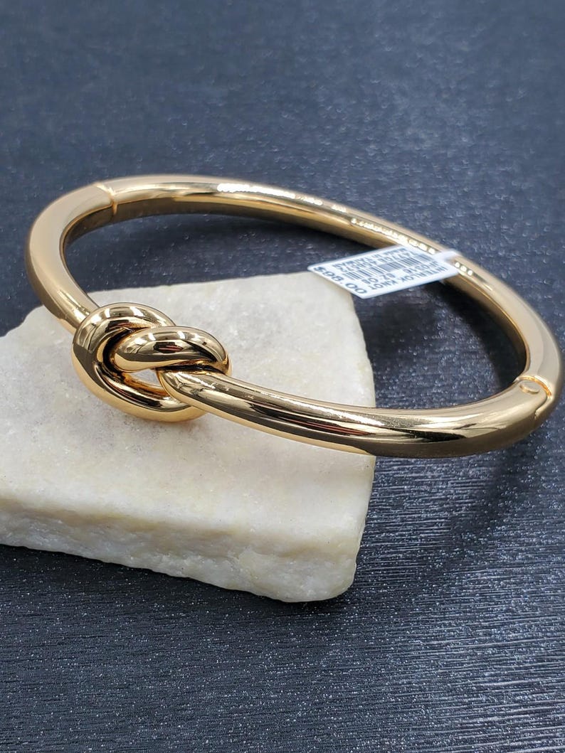 NEW Brighton Interlok Single Knot Gold Hinged Bangle image 3