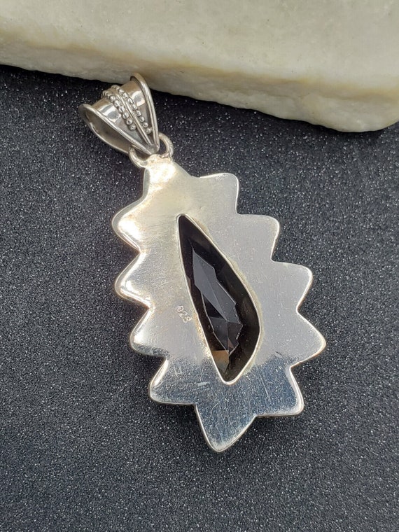 Estate 925 Sterling Silver Smoky Quartz Bali Desi… - image 4