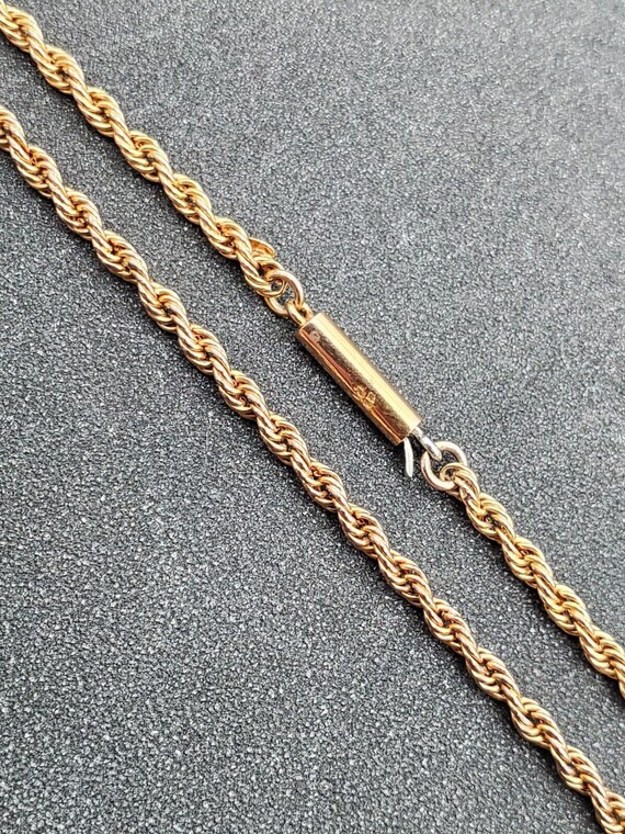 Estate Vintage Solid 9ct 9k Yellow Gold Rope Chai… - image 2