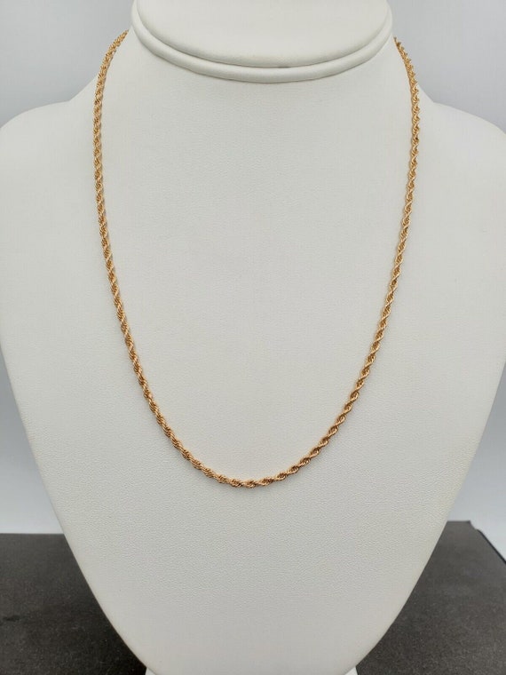 Estate Vintage Solid 9ct 9k Yellow Gold Rope Chai… - image 6