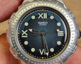 Swatch Irony Scuba Space Ship YDS1000 Watch Working New Battery
