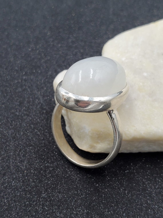 Estate Rainbow Moonstone 925 Sterling Silver Oval… - image 4