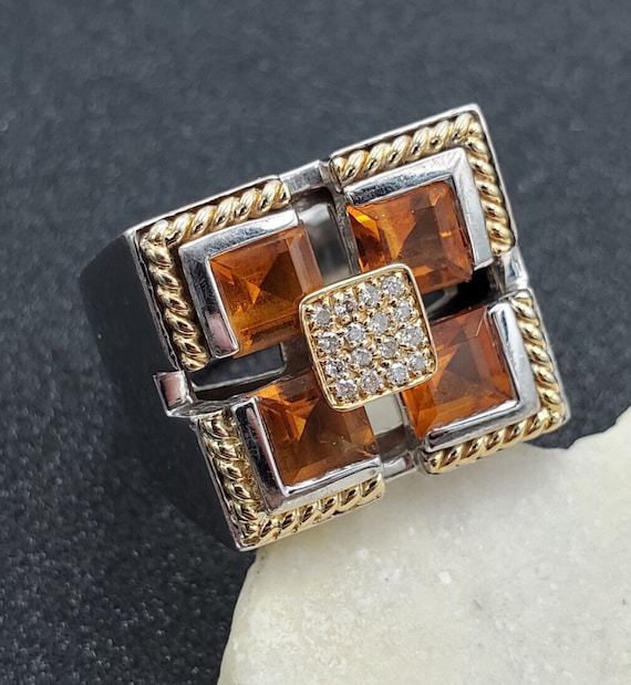 Sonia Bitton 14k Gold & 925 Sterling Citrine Diamo