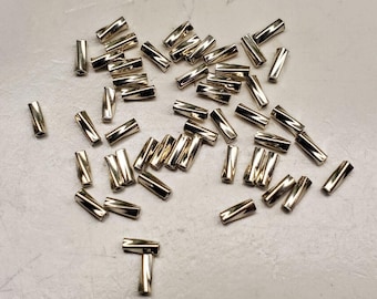 Sterling Silver 925 Liquid Silver Twist Tube Spacer Beads 1 x 3.5 mm Lot of 50