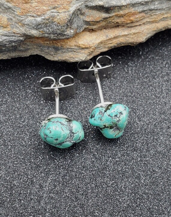 Vintage Native American Navajo Natural Turquoise … - image 3