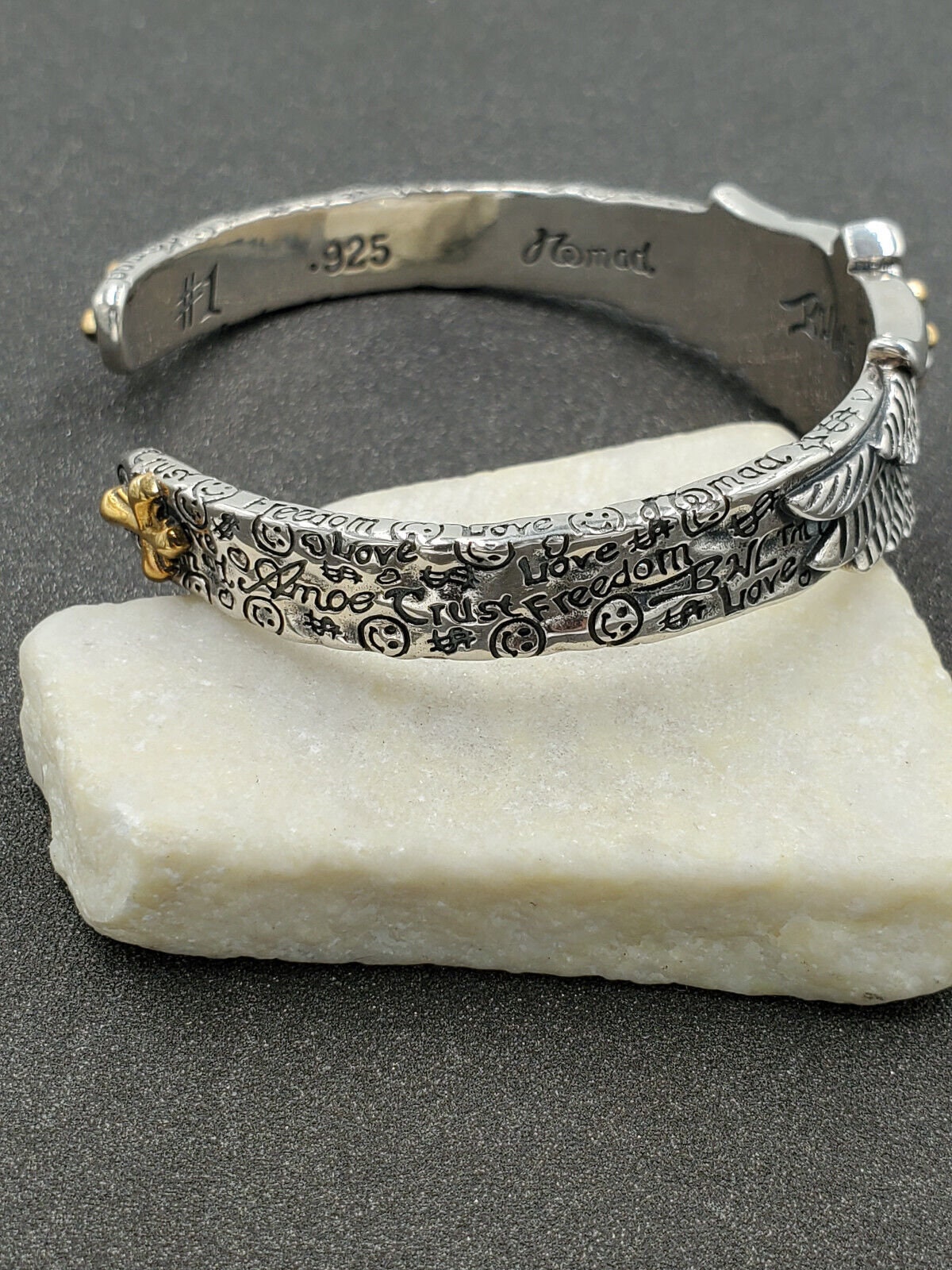BWL Bill Wall Leather 925 Sterling Nomad Wing Cross Cuff BWL Bill Wall Leather 925 Sterling Nomad Wing Cross Cuff