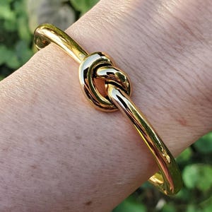 NEW Brighton Interlok Single Knot Gold Hinged Bangle image 1